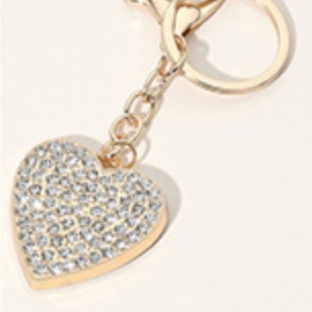 Gold and Silver Heart Keychain